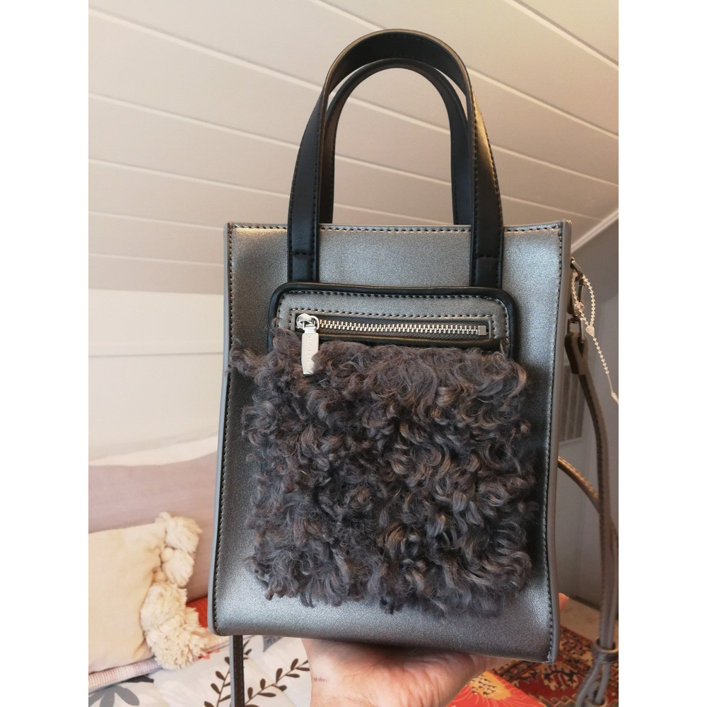 NWOT Charles & Keith silver small tote cross body